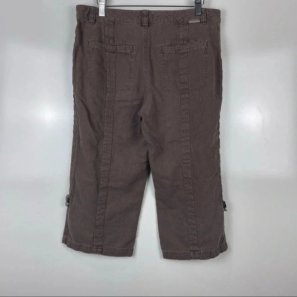 Columbia Brown Straight Leg Convertible Capri Cropped Denim Pants Size 10 - Picture 2 of 9
